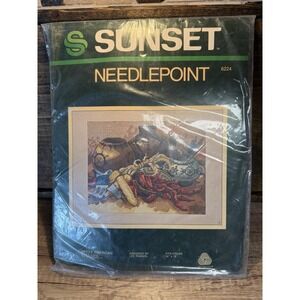 Sunset Needlepoint Kit 6224 Native American Still Life 14" x 18" Vintage Sealed